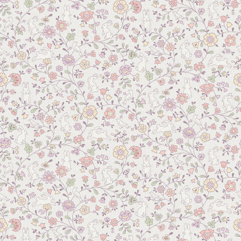 Niedliche Kindertapete - Blumen, Hasen JS3101, Jack´N Rose 2024 , Grandeco