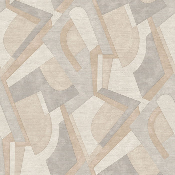 Beige-graue Tapete mit geometrischen Mustern MU3404 Muse, Grandeco