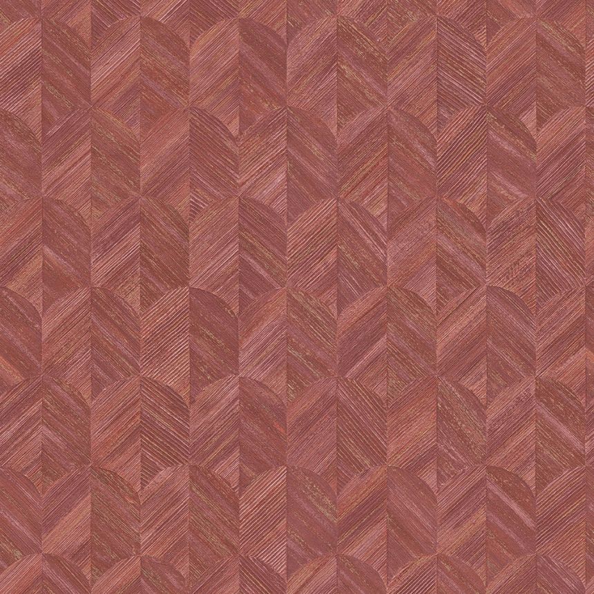 Burgunderrote Tapete mit geometrischen Mustern MU3209 Muse, Grandeco