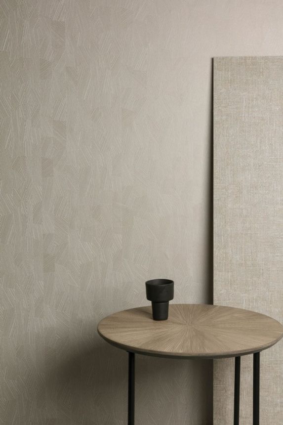 Beige Tapete mit geometrischen Mustern MU3002 Muse, Grandeco