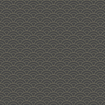 Schwarz-goldene Tapete, gewölbtes Muster 6506-4, Batabasta, ICH Wallcoverings