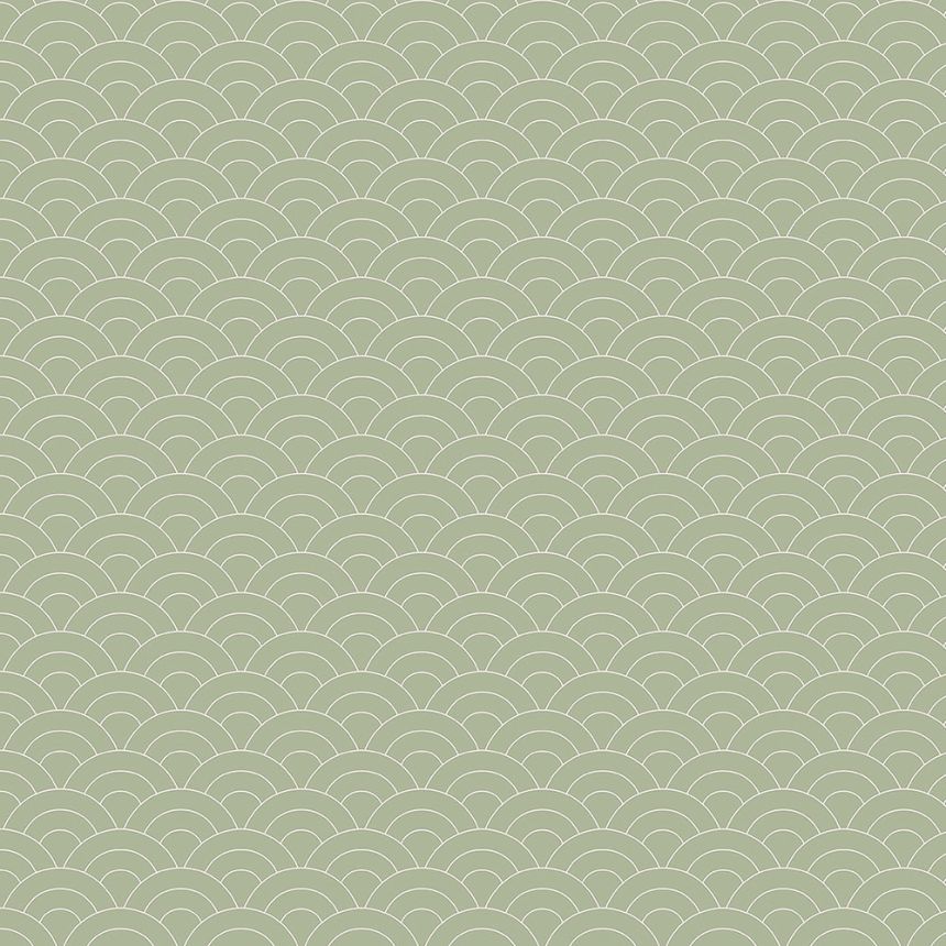 Grüne Tapete, gewölbtes Muster 6506-3, Batabasta, ICH Wallcoverings