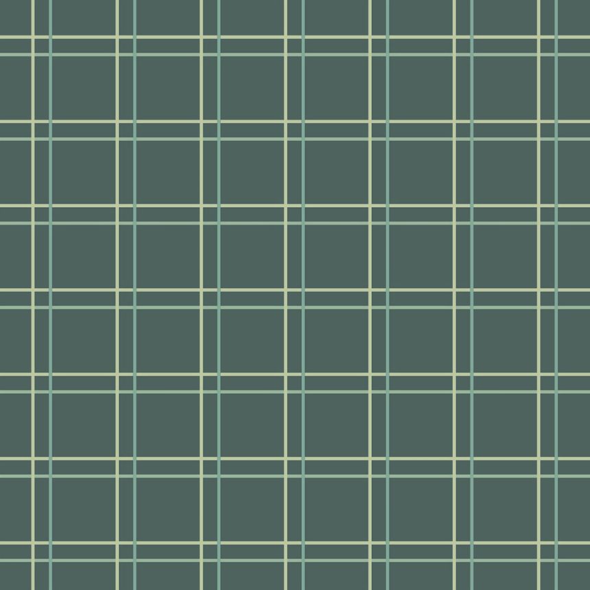 Grüne Tapete mit geometrischem Schottenmuster 6505-3, Batabasta, ICH Wallcoverings