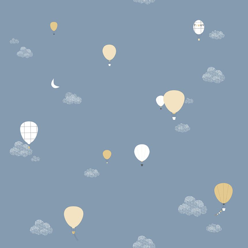 Blaue Kindertapete - Wolken, Luftballons 7001-4, Noa, ICH Wallcoverings
