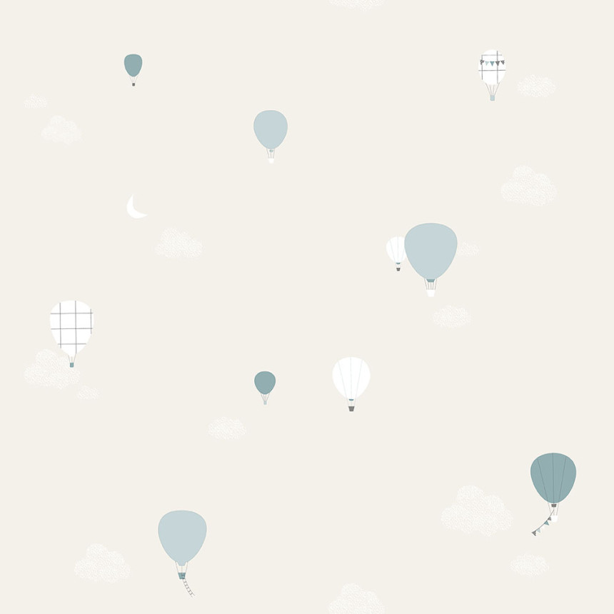 Beige Kindertapete - Wolken, Luftballons 7001-2, Noa, ICH Wallcoverings