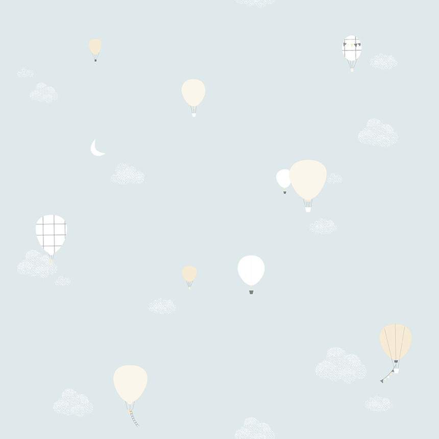 Menthol Kindertapete - Wolken, Luftballons 7001-1, Noa, ICH Wallcoverings