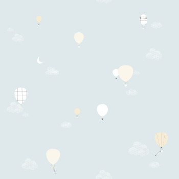 Menthol Kindertapete - Wolken, Luftballons 7001-1, Noa, ICH Wallcoverings