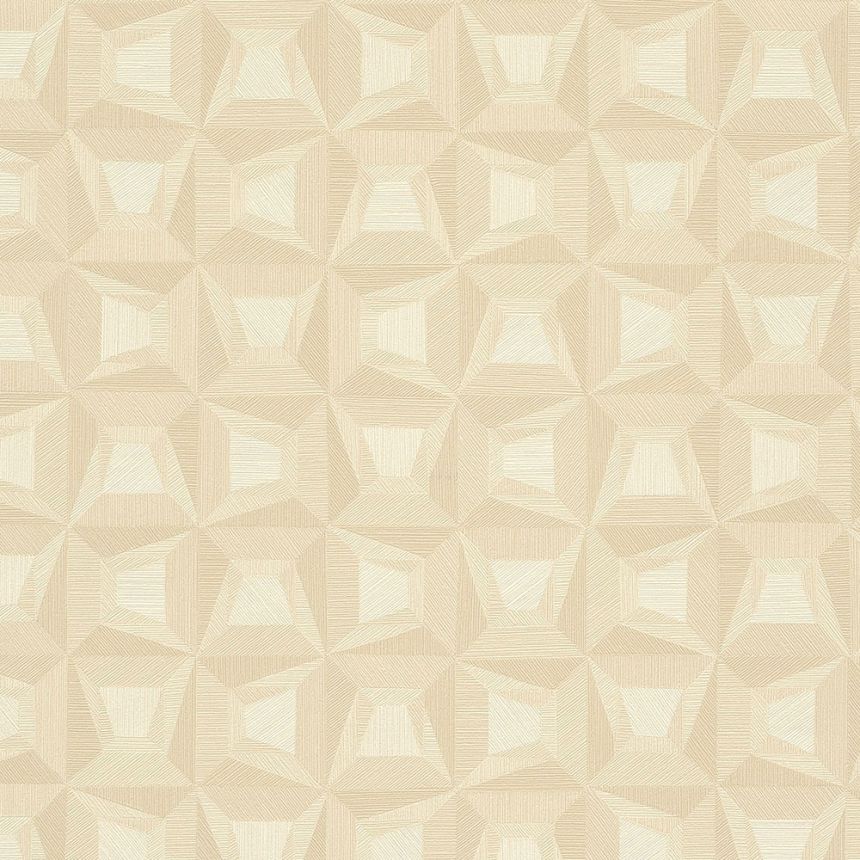 Beige Tapete mit geometrischen Mustern 31903, Textilia, Limonta