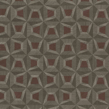 Braune Tapete mit geometrischen Mustern 31911, Textilia, Limonta