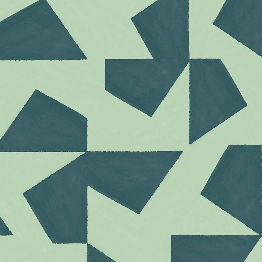Grüne Tapete mit geometrischem Retro-Muster 318042, Twist, Eijffinger