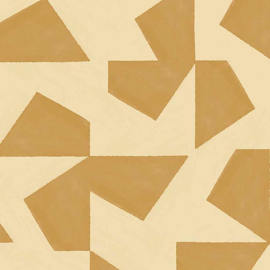 Ockerfarbene Tapete mit geometrischem Retro-Muster 318040, Twist, Eijffinger