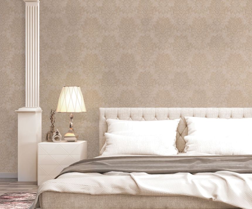 Luxuriöse beige Tapete, Ornamente M13018, Murella Italia, Zambaiti Parati