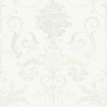 Tapete hellgrau mit floralen Ornamenten 113382, Laura Ashley, Graham & Brown