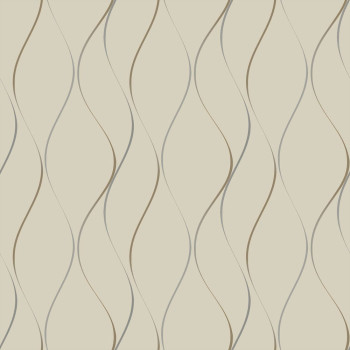 Beige Luxustapete mit goldenen Wellen Y6201404, Dazzling Dimensions 2, York