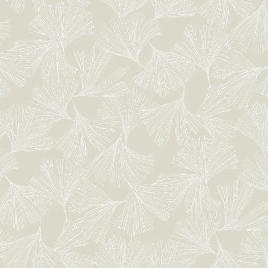 Cremefarbene Tapete, weiße Ginkgoblätter DD3744, Dazzling Dimensions 2, York