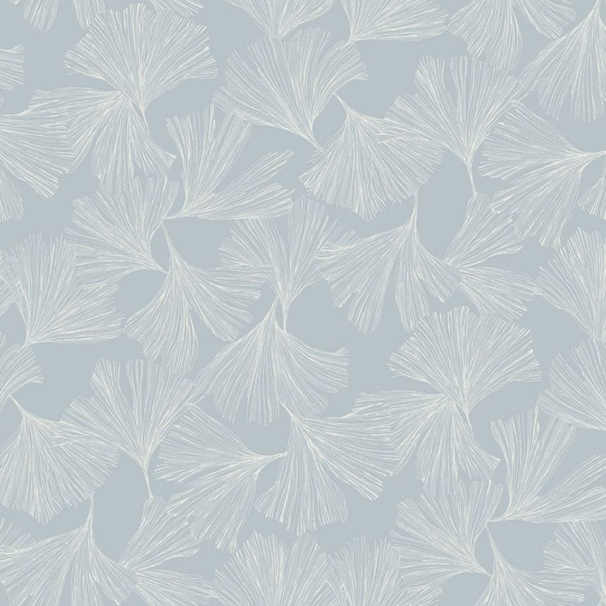 Blaue Tapete, weiße Ginkgoblätter DD3743, Dazzling Dimensions 2, York