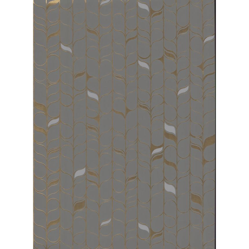 Grau-goldene Tapete, Blätter OS4203, Modern Nature II, York