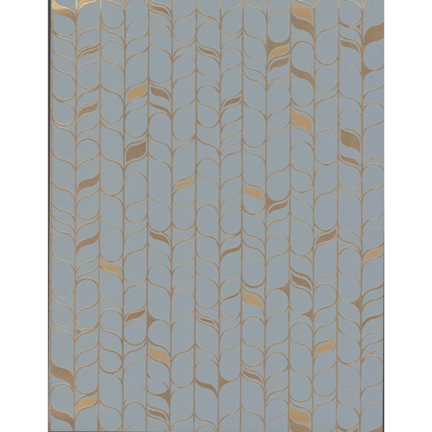 Blau-goldene Tapete, Blätter OS4202, Modern Nature II, York