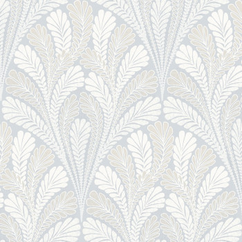 Blaue vorgeklebte Tapete, Blätter DM5021, Damask, York