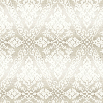 Grau-beige vorgeklebte Tapete, Damastmuster, DM4933, Damask, York