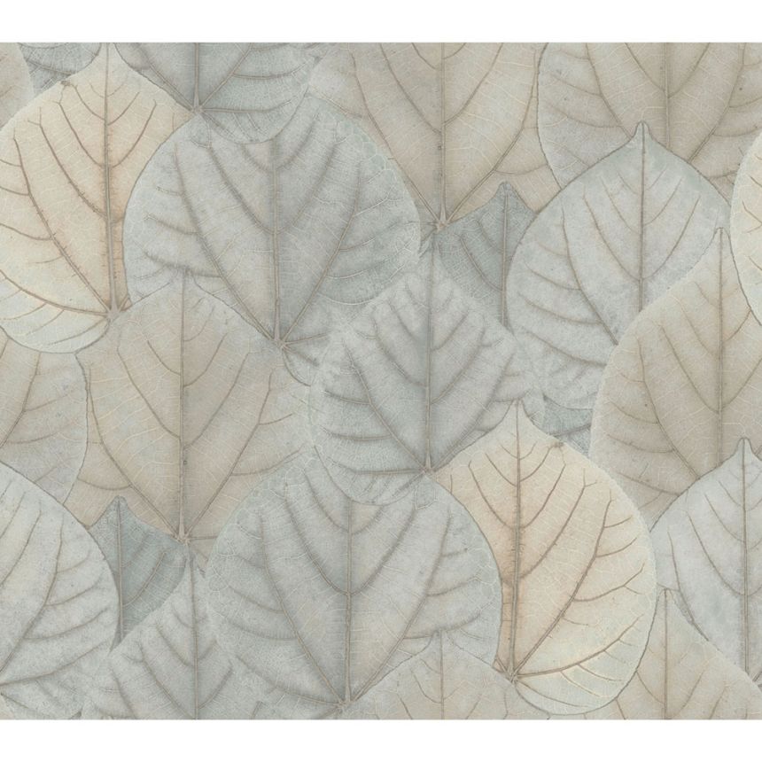 Blau-grau-beige Tapete, Blätter OS4244, Modern Nature II, York