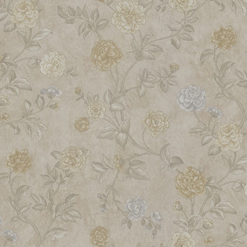 Beige Tapete Blumen, Z66803, Satin Flowers, Zambaiti Parati