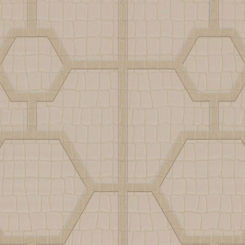 Beige Tapete mit geometrischen Mustern Z80030 Philipp Plein, Zambaiti Parati