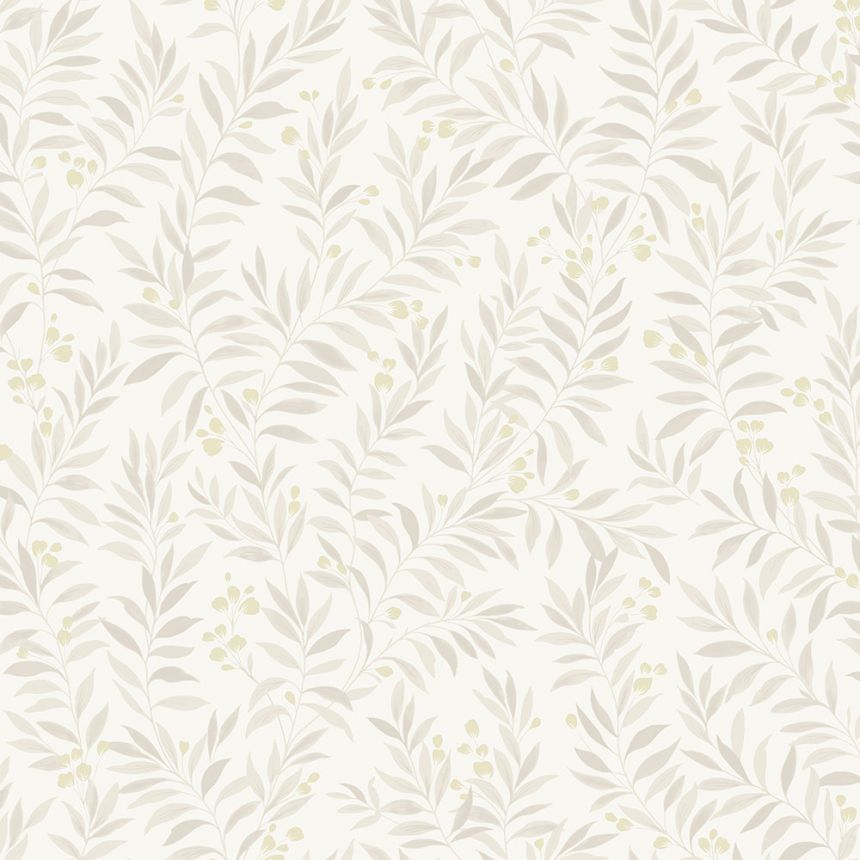 Grau-beige Tapete mit Zweigen, Blättern MN3402, Maison, Grandeco