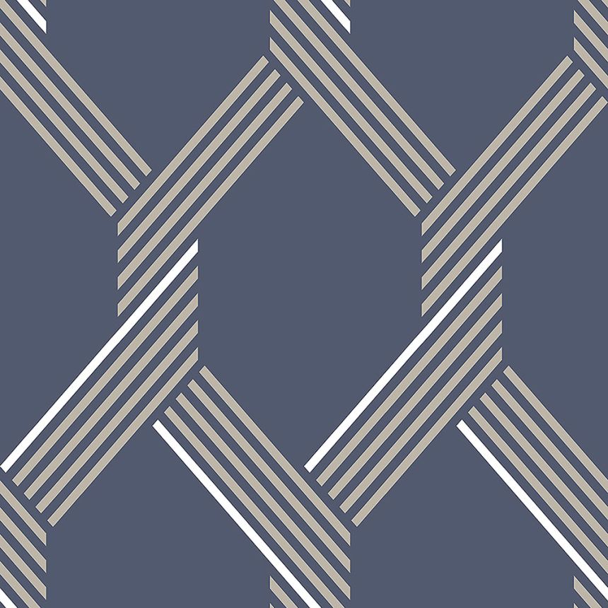 Blaue Tapete mit geometrischen Mustern 105466, Formation, Graham & Brown