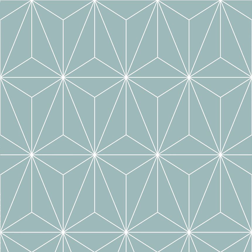 Grün/mintfarbene Tapete mit geometrischen Mustern 104738, Formation, Graham & Brown