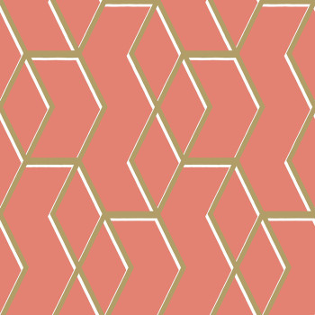 Korallentapete, goldenes geometrisches Muster 104736, Formation, Graham & Brown