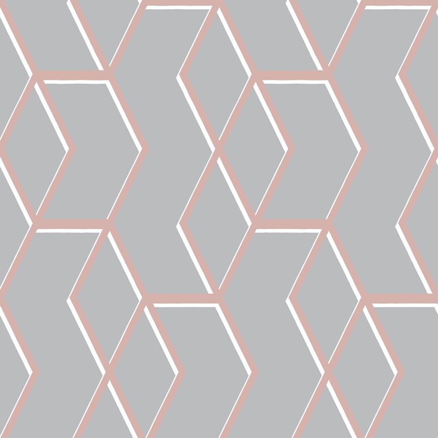 Graue Tapete mit metallischem geometrischem Muster 104734, Formation, Graham & Brown