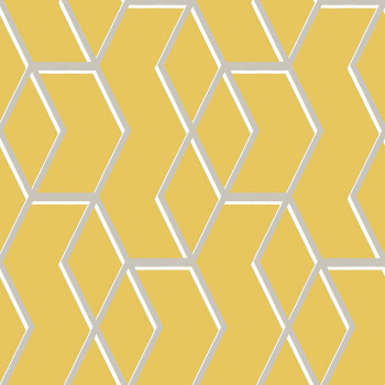 Gelbe Tapete mit metallischem geometrischem Muster 104731, Formation, Graham & Brown